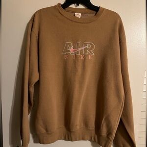 Custom Nike Air Letters Brown Sweatshirt